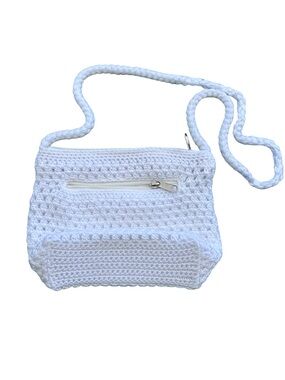 Lina Crochet white Crossbody Bag - Casual Shoulder Purse